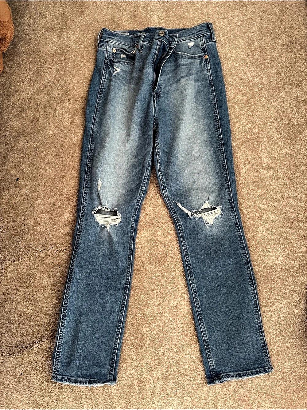 Gap Vintage Slim High Rise Jeans, Distressed Blue